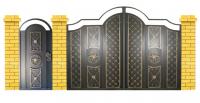 Распашные ворота с кованым узором