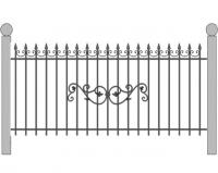 Эскиз кованого забора с логотипом